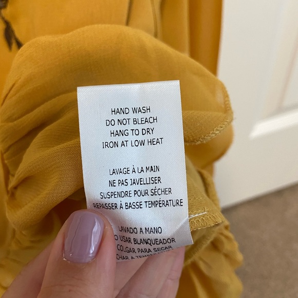 Yellow Boho Long-Sleeve Blouse - Picture 10 of 12